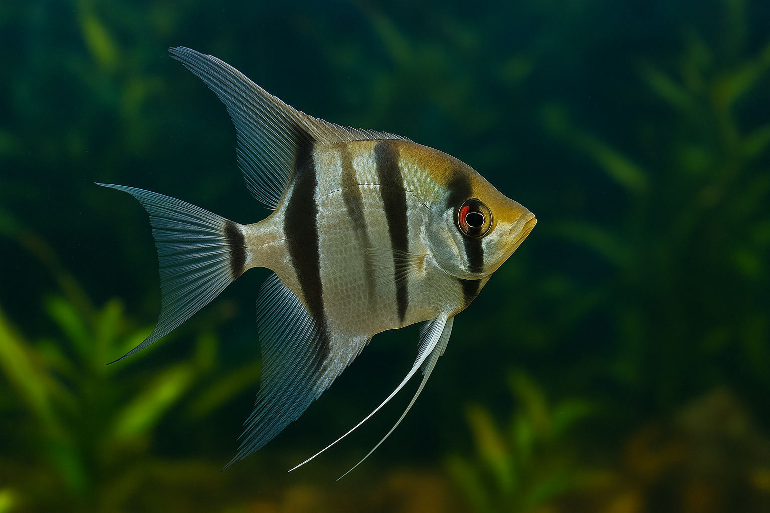 Peixe Acará-Bandeira (Pterophyllum Scalare)